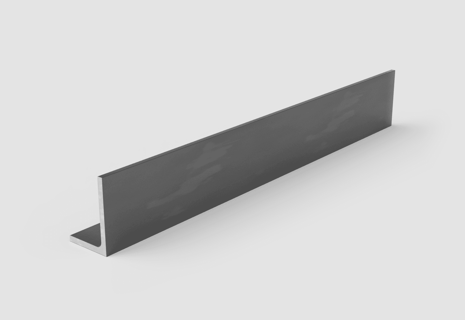Hot-rolled steel angle with a 6 in. leg standing and a 4 in. leg on the floor