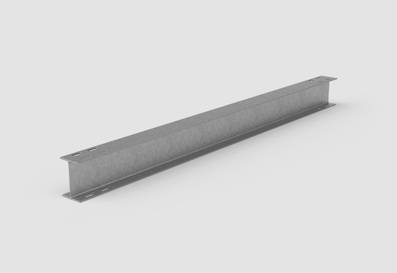 Galvanized W-Beam solar pile with slotted flanges at both ends